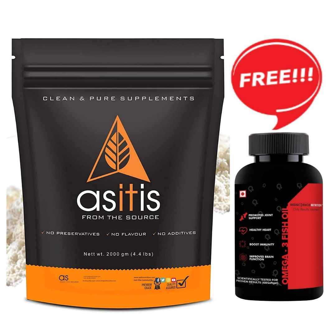 Buy ASITIS Whey Concentrate 4.4 Lbs + Free Omega-3 Softgels Worth Rs ...